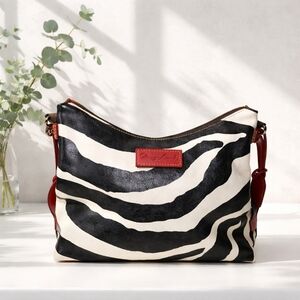 Vintage Rare Donney & Burke  Zebra Pattern Shoulder Bag
